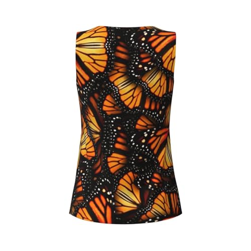 Heaps of Orange Monarch Butterflies Print Women's Workout Tank Top Quick-Drying Activewear Summer Fitness Outdoor
