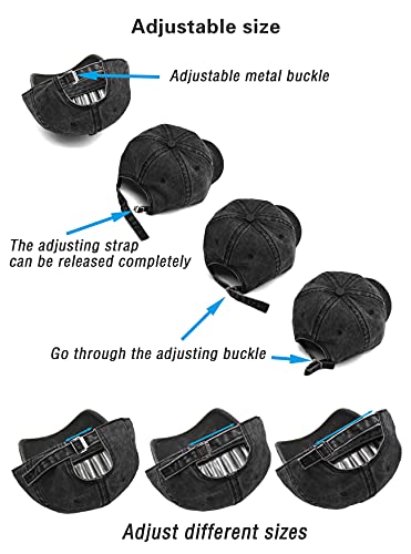 3 Pack Vintage Washed Cotton Adjustable Baseball Caps for Men Women Unstructured Low Profile Dad Hat