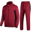 Men's Casual Athletic Tracksuit Long Sleeve Sweatsuit Set Full Zip Running Jacket and Pants 2 Piece Outfits