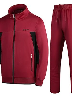 Men's Casual Athletic Tracksuit Long Sleeve Sweatsuit Set Full Zip Running Jacket and Pants 2 Piece Outfits