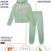 Girls Sweatsuit - 2 Piece Soft Fleece Breathable Zip Up Hoodie and Jogger Pants - Athletic Girls Athletic Sets (7-12)