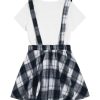 Girl's 2 Piece Outfits T-Shirt & Overall Skirt Set Clothing Sets