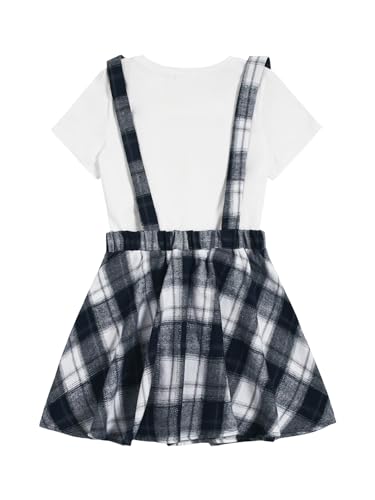 Girl's 2 Piece Outfits T-Shirt & Overall Skirt Set Clothing Sets