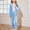 2 Piece Outfits for Girls Velour Tracksuit Hoodie and Jogger Set Sweatsuit Athletic Clothes Sets