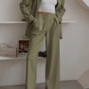 Women's Two Piece Outfits Dressy Blazer Jacket Wide Leg Pants 2025 Fall Business Casual Office Work Suit Sets