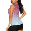 Blue Red and Purple Pastel Colors Print Women's Workout Tank Top Quick-Drying Activewear Summer Fitness Outdoor