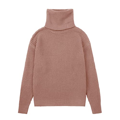 Women's Turtleneck 2 Piece Outfits Ribbed Knit Sweater Midi Pencil Skirt Set