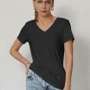 Womens Tops Shirts for Women Short Sleeve V Neck Tee Summer Fashion Trendy Soft Casual Spring Clothes Outfits Beach
