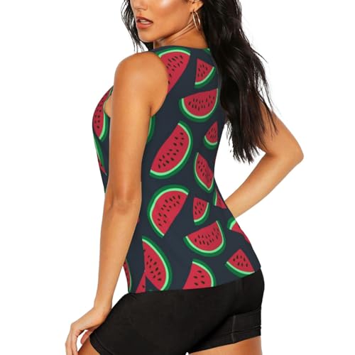 Red Watermelon Print Women's Workout Tank Top Quick-Drying Activewear Summer Fitness Outdoor Adventures