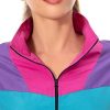 80s Track Suit for Women, 2 Piece Color Block Sweatsuits Neon Outfit Retro Sweatsuits for Themed Party