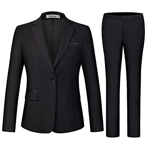Women's 2 Piece Suit Notched Lapel One Button Slim Fit Business Office Work Tuxedo Blazer Pants Set