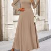 Women's Spring 2 Piece Outfits Dressy Casual Ribbed Knit Long Sleeve Crop Tops Maxi Flowy Skirts Matching Sets