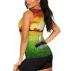 Sport Golf Ball Sunset Tree Print Women's Workout Tank Top Quick-Drying Activewear Summer Fitness Outdoor Adventures
