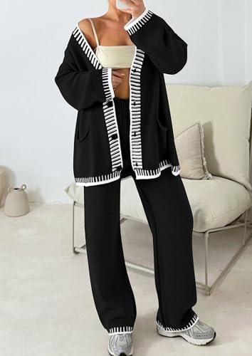 Lounge Sets for Women Fall 2025 Loungewear 2 Piece Outfits Cardigan Sweaters Track Suit Matching Winter Clothing