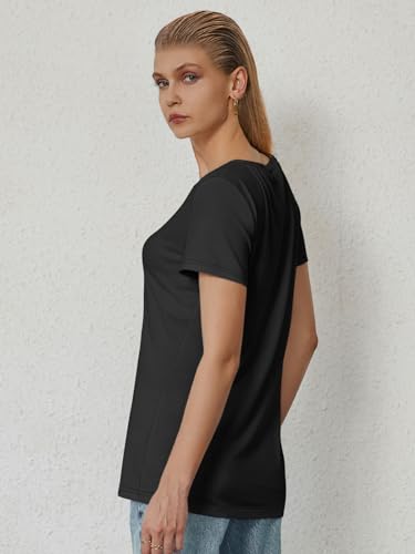 Womens Tops Shirts for Women Short Sleeve V Neck Tee Summer Fashion Trendy Soft Casual Spring Clothes Outfits Beach