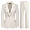 Women's Suit 2 Piece Set Pinstripe Blazer and Bootcut Dressy Pants Set for Work Office Business Outfits