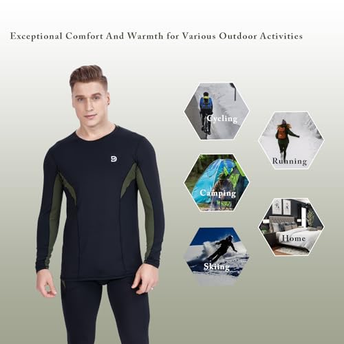 Men's Thermal Underwear Fleece Lined Performance Fleece Tactical Sports Shapewear Thermal Set