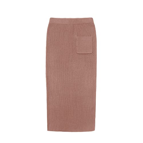 Women's Turtleneck 2 Piece Outfits Ribbed Knit Sweater Midi Pencil Skirt Set