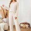 Womens Sets 2 Piece Outfits Matching Lounge Set Cozy Knit Pajamas Oversized Loungewear Fall Winter Clothes S-2XL