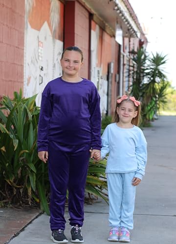 Girls 2 Piece Outfit Sweatsuits Set Kids Velour Sweatshirts & Sweatpants Tracksuits Set for Girls