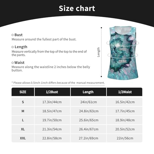 Teal Agate Print Women's Workout Tank Top Quick-Drying Activewear Summer Fitness Outdoor Adventures