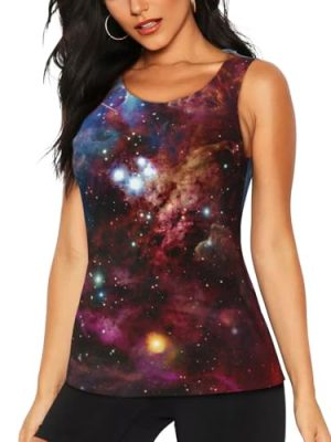 Night Sky Print Women's Workout Tank Top Quick-Drying Activewear Summer Fitness Outdoor Adventures