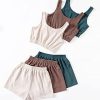 Summer Outfits for Women 2025 Vacation Beach 6 Pieces Crop Tank Top and Shorts Matching Sets