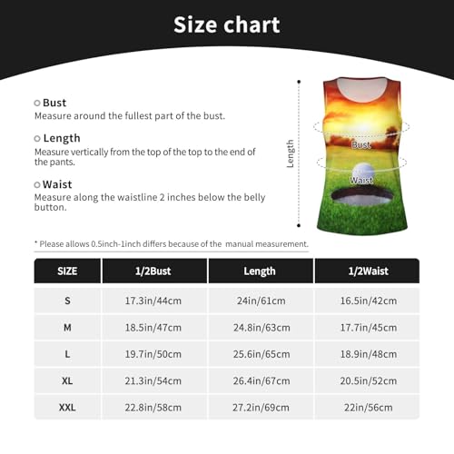 Sport Golf Ball Sunset Tree Print Women's Workout Tank Top Quick-Drying Activewear Summer Fitness Outdoor Adventures