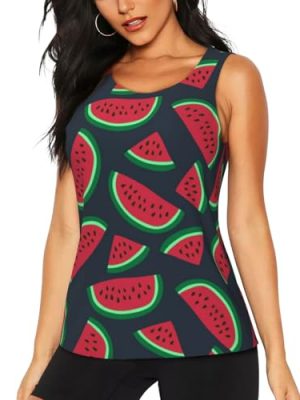 Red Watermelon Print Women's Workout Tank Top Quick-Drying Activewear Summer Fitness Outdoor Adventures