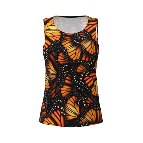 Heaps of Orange Monarch Butterflies Print Women's Workout Tank Top Quick-Drying Activewear Summer Fitness Outdoor