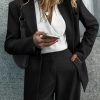Women Suits 2 Piece Set Business Casual Dressy Oversized Blazer Jacket and Wide Leg Dress Pantsuits Formal Outfits