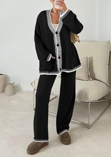 Lounge Sets for Women Fall 2025 Loungewear 2 Piece Outfits Cardigan Sweaters Track Suit Matching Winter Clothing