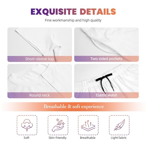 Women'S African Style Patchwork Print Pajamas Set,Womens Pj Sets For Summer,Loungewear Sets With Cooling Fabric