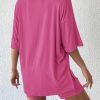 Womens 2 Piece Lounge Sets 2025 Summer Travel Outfits Casual Short Sleeve Oversized Tshirts Tops Biker Shorts