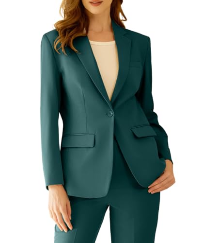 Women's Professional Suit 2 Piece Slim Fit Outfit Business Office Work Tuxedo Blazer Pants Suits