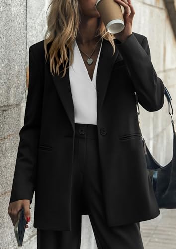 Women's Two Piece Outfits Dressy Blazer Jacket Wide Leg Pants 2025 Fall Business Casual Office Work Suit Sets