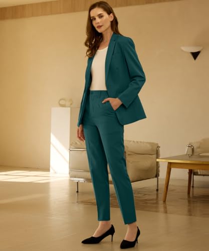 Women's Professional Suit 2 Piece Slim Fit Outfit Business Office Work Tuxedo Blazer Pants Suits