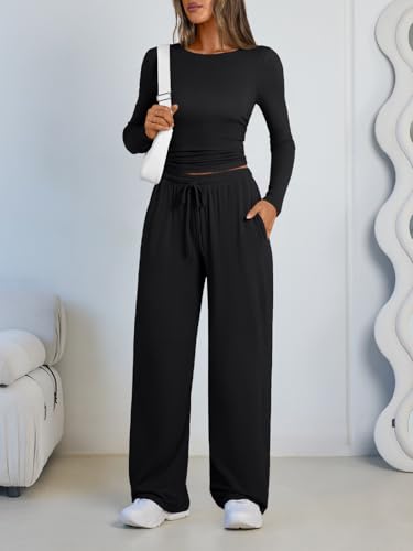 2 Piece Lounge Sets for Women Fall Outfits 2025 Two Piece Travel Sweatsuits Business Casual Fashion Clothes