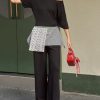 Women's 2 Piece Travel Outfits Casual Short Sleeve Knit Sweater Set Wide Leg Pants Lounge Sets Tracksuit