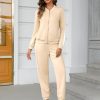 Women's Tracksuit Sets 2 Piece Outfits Long Sleeve Zip Up Sweatshirt Long Pants Jogger Lounge Sweatsuit Sets