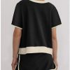 Lounge Sets for Women 2 Piece Skirt Colorblock Drop Shoulder T Shirt and Skort Set Summer Tracksuits