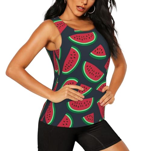 Red Watermelon Print Women's Workout Tank Top Quick-Drying Activewear Summer Fitness Outdoor Adventures