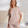 Womens Pajama Sets Short Sleeve Lounge Sets 2 Piece Pjs Tops and Shorts Outfits Matching Loungewear with Pockets