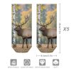 5 Pairs of Cotton Ankle Socks for Women Men Fall Birch Leaves Elk Low Cut Socks for Running Hiking No Show Athletic Sock