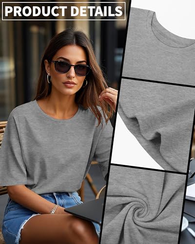 3 Pcs Womens Half Sleeve Top Elbow Length T Shirt Women Round Neck Basic T Shirt Summer Casual Blouses