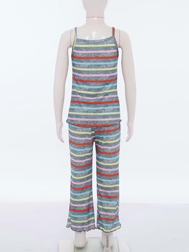 Kids Girls Tracksuits Piece Camisole Straped Shirts And Sweatpants Sets Workout Costume Summer Casual Outfit