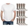 24 Piece Bulk Case Mens/Womens T-Shirt and Crew Sock Set, Travel, Charity Supply
