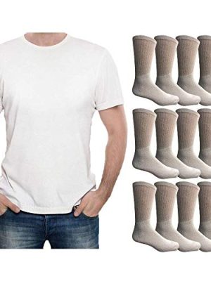 24 Piece Bulk Case Mens/Womens T-Shirt and Crew Sock Set, Travel, Charity Supply