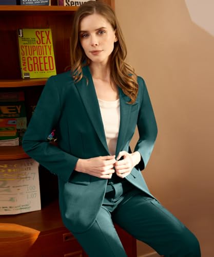 Women's Professional Suit 2 Piece Slim Fit Outfit Business Office Work Tuxedo Blazer Pants Suits