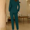 Women's Professional Suit 2 Piece Slim Fit Outfit Business Office Work Tuxedo Blazer Pants Suits